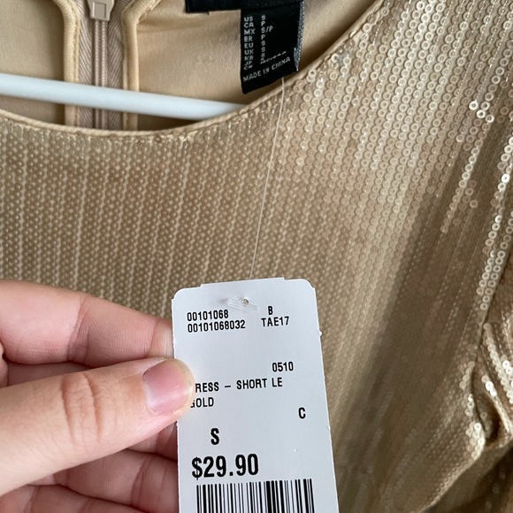 LS Gold Sequin Dress - Picture 2 of 3